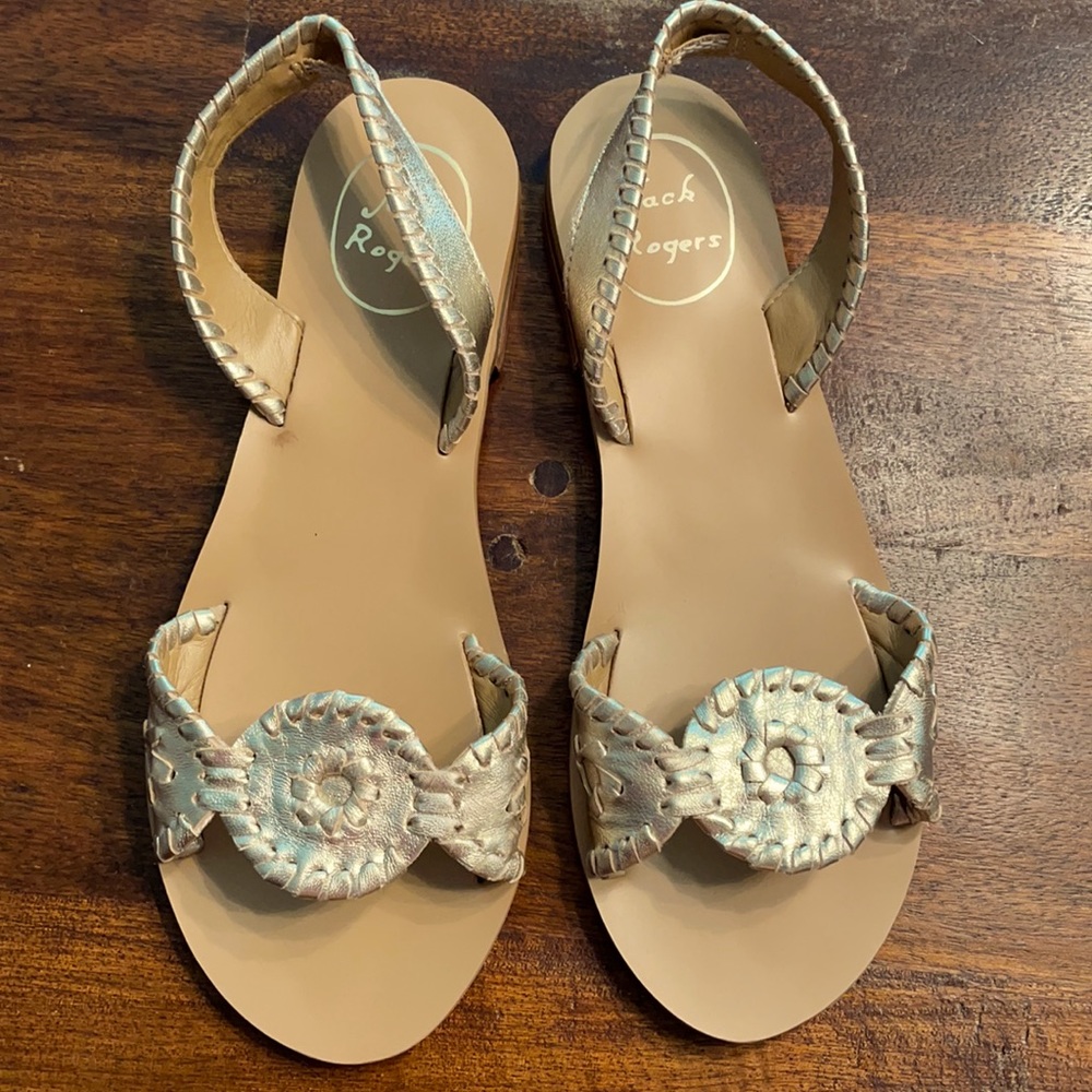 Beautiful Jack Rogers Liliana leather sling backs